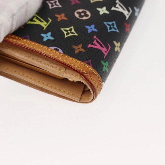 LOUIS VUITTON Multicolor Portefeuille Viennois Wallet Black M92988 Auth 146412 - Picture 5 of 16